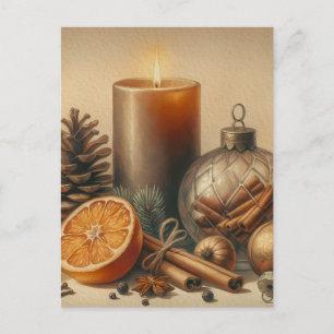 Cartão Postal Arte de Vela de Natal