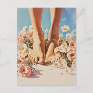 Cartão Postal Arte de Verão de Blogues Descalços