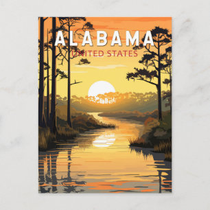 Cartão Postal Arte de Viagem Alabama Vintage