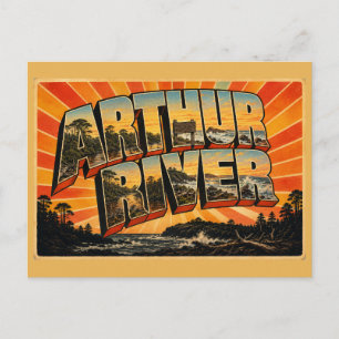 Cartão Postal Arte de Viagem Antiga Rio Arthur TAS