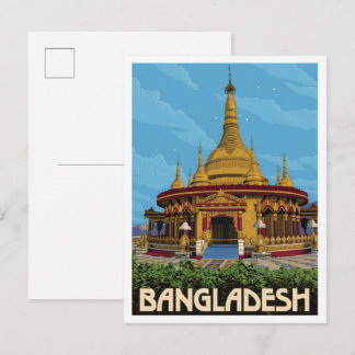 Cartão Postal Arte de Viagem Antigo de Bangladesh