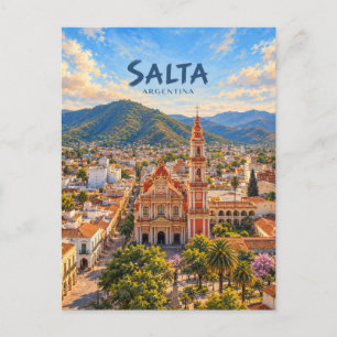 Cartão Postal Arte de Viagem Painterly de Salta