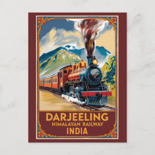 Cartão Postal Arte de viagem pintorica do trem de Darjeeling Índ