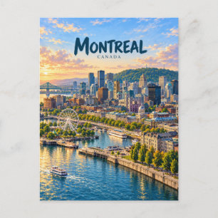 Cartão Postal Arte de Viagem Pintura de Montreal