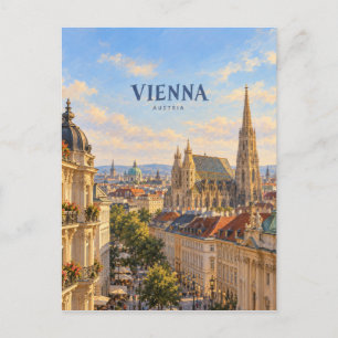 Cartão Postal Arte de Viagem Pintura de Viena