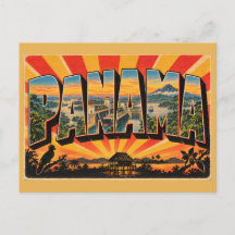 Arte de Viagem Vintage Canal do Panamá Floresta Tr