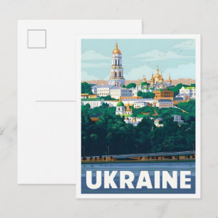 Cartão Postal Arte de Viagem Vintage da Ucrânia