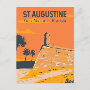 Cartão Postal Arte de viagem vintage de St Augustine Flórida