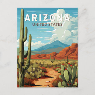 Cartão Postal Arte de viagem vintage do Arizona