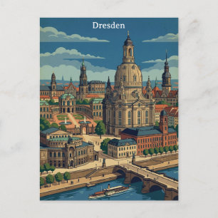 Cartão Postal Arte de Viagem Vintage Dresden Alemanha