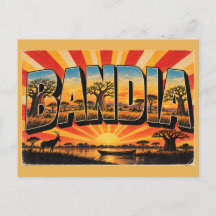 Arte de Viagem Vintage Savana Safari Bandia Baobab