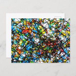 Cartão Postal Arte de vidro quebrada por abstrato