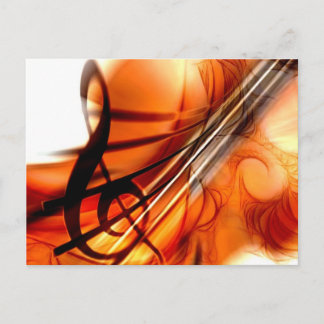Cartão Postal Arte de Violino Abstrato