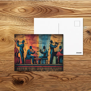 Cartão Postal Arte Deco Banda de Jazz do Renascimento de Harlem