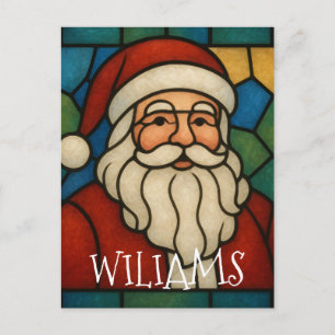 Cartão Postal Arte Deco de Vidro Colorido Natalino Personalizado