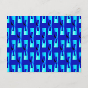 Cartão Postal Arte Deco Geométrico Metálico - Azul Cobalto