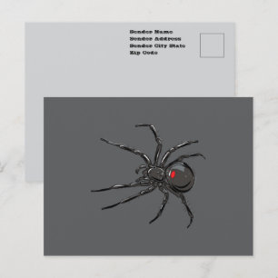 Cartão Postal Arte Desenho Original Aranha Viúva Negra