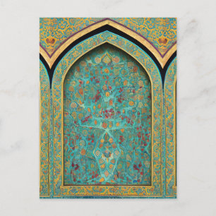 Cartão Postal Arte digital baseada no mural tiled persa