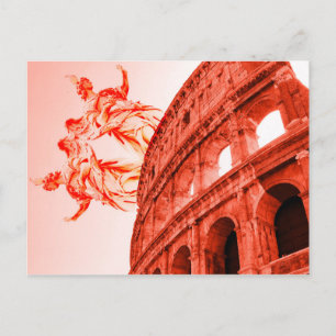 Cartão Postal Arte digital de Colósseis e estátuas/esculturas