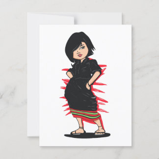 Cartão Postal Arte digital de menina tribal Angami Naga