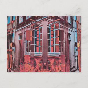 Cartão Postal Arte digital de reflexão de janelas de Copenhague