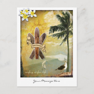 Cartão Postal Arte digital original inspirada no surf