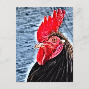 Cartão Postal Arte Digital Rooster