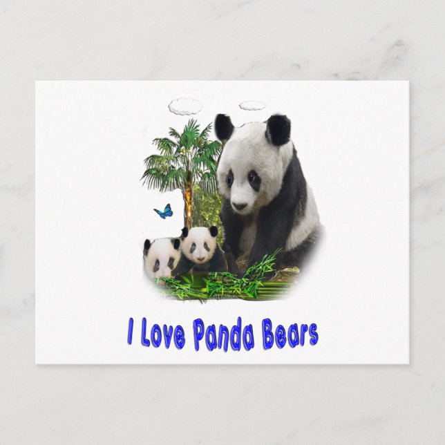 Cartão Postal Arte do amor panda (Frente)
