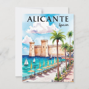 Cartão Postal Arte do Cartão-postal de Espanha Alicante Imprimív