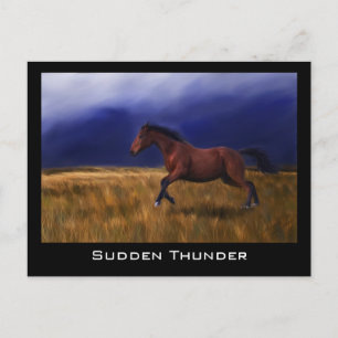 Cartão Postal Arte do Cavalo Trovador Súbito