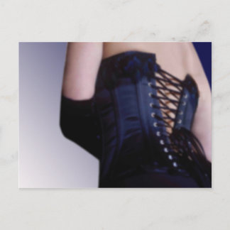 Cartão Postal Arte do Corset Azul Sensual