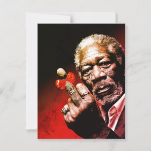 Cartão Postal Arte do Dedo do Meio com Laço Vermelho