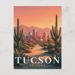 Cartão Postal Arte do Deserto Cênico do Céu de Tucson Arizona