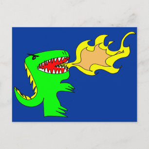 Cartão Postal Arte do dinossauro ou do dragão por pouco t +