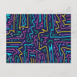 Cartão Postal Arte do Espaço Contrastada Neon