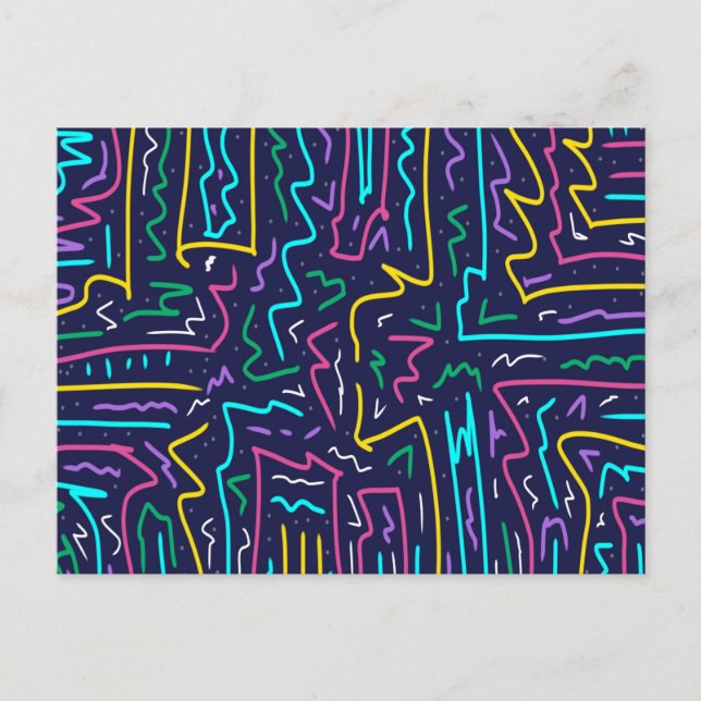 Cartão Postal Arte do Espaço Contrastada Neon (Frente)