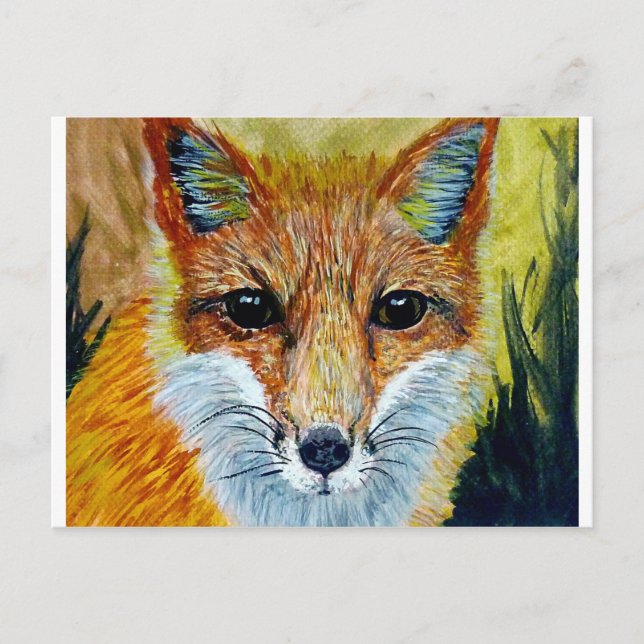Cartão Postal Arte do fox inteligente (Frente)