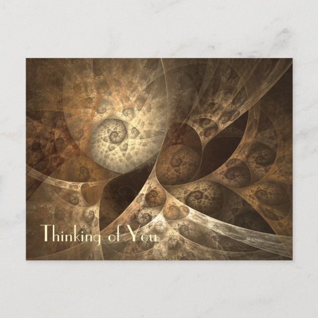 Cartão Postal Arte do Fractal da canela & do gengibre (Frente)