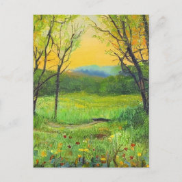 Cartão Postal Arte do Início da Primavera