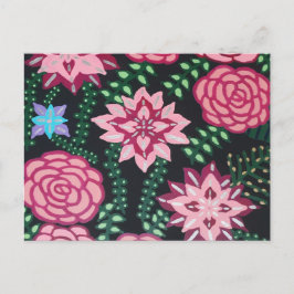 Cartão Postal Arte do Jardim Rosa