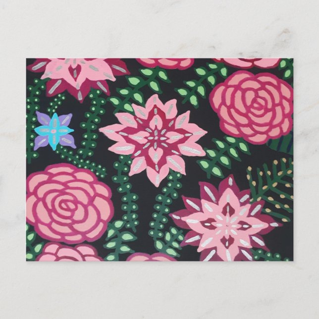 Cartão Postal Arte do Jardim Rosa (Frente)