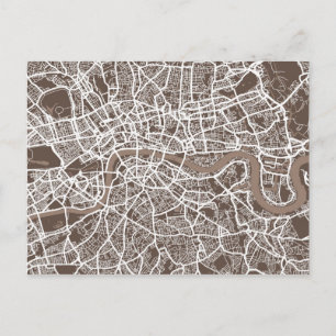 Cartão Postal Arte do Mapa da Inglaterra
