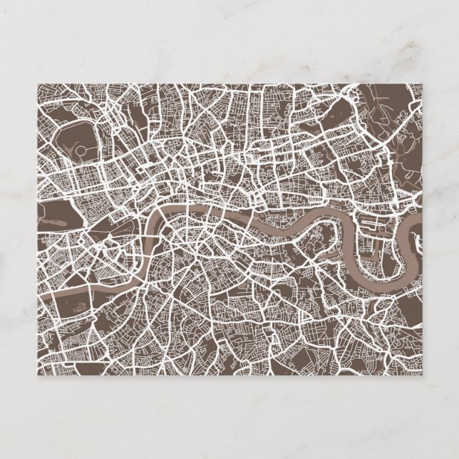 Cartão Postal Arte do Mapa da Inglaterra (Frente)