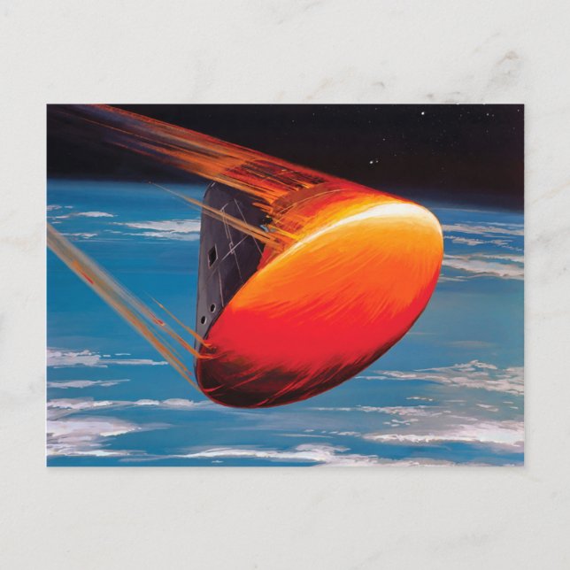 Cartão Postal Arte do Módulo de Comando da NASA Apollo Cápsula E (Frente)