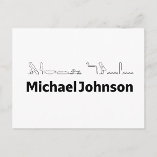 Cartão Postal Arte do Nome Michael Johnson com Hieróglifos