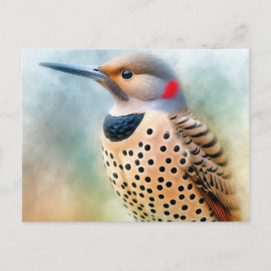 Cartão Postal Arte do Pássaro Northern Flicker
