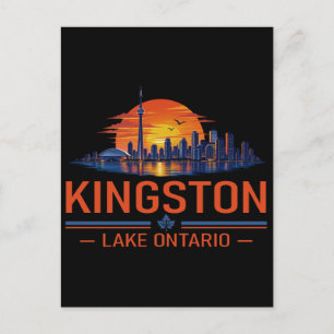 Cartão Postal Arte do pôr do sol no Lago Ontário em Kingston ret