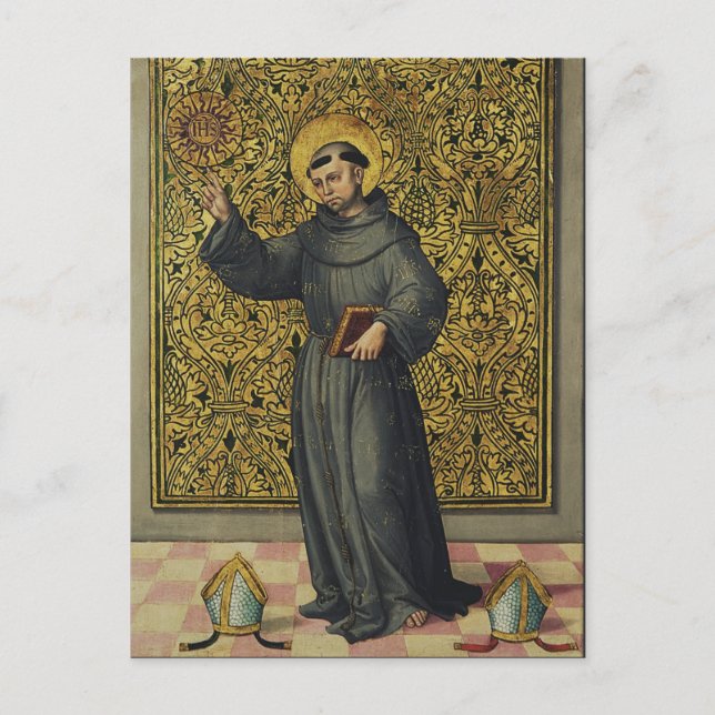 Cartão Postal Arte do Renascimento de São Bernardino de Siena (Frente)