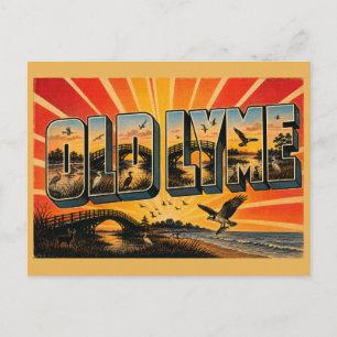 Cartão Postal Arte do rio de maré da marisma de Old Lyme Connect