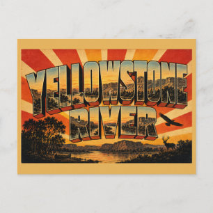 Cartão Postal Arte do rio Yellowstone Montana de fluxo livre